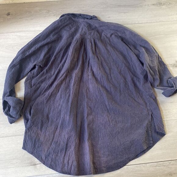 Free People Blue Crinkle Tunic Shirt Top S Used - Picture 5 of 6